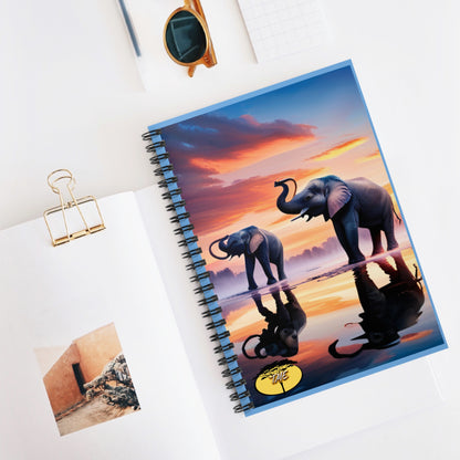 Wild & Chic Blue Elephant Theme Spiral Notebook