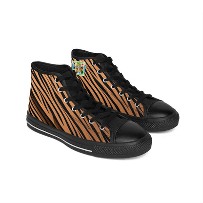 Tiger Print Classic High-Top Sneakers