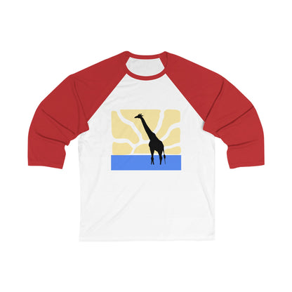 3/4 Sleeve Unisex Baseball Tee | 'Standing Tall' Giraffe Theme