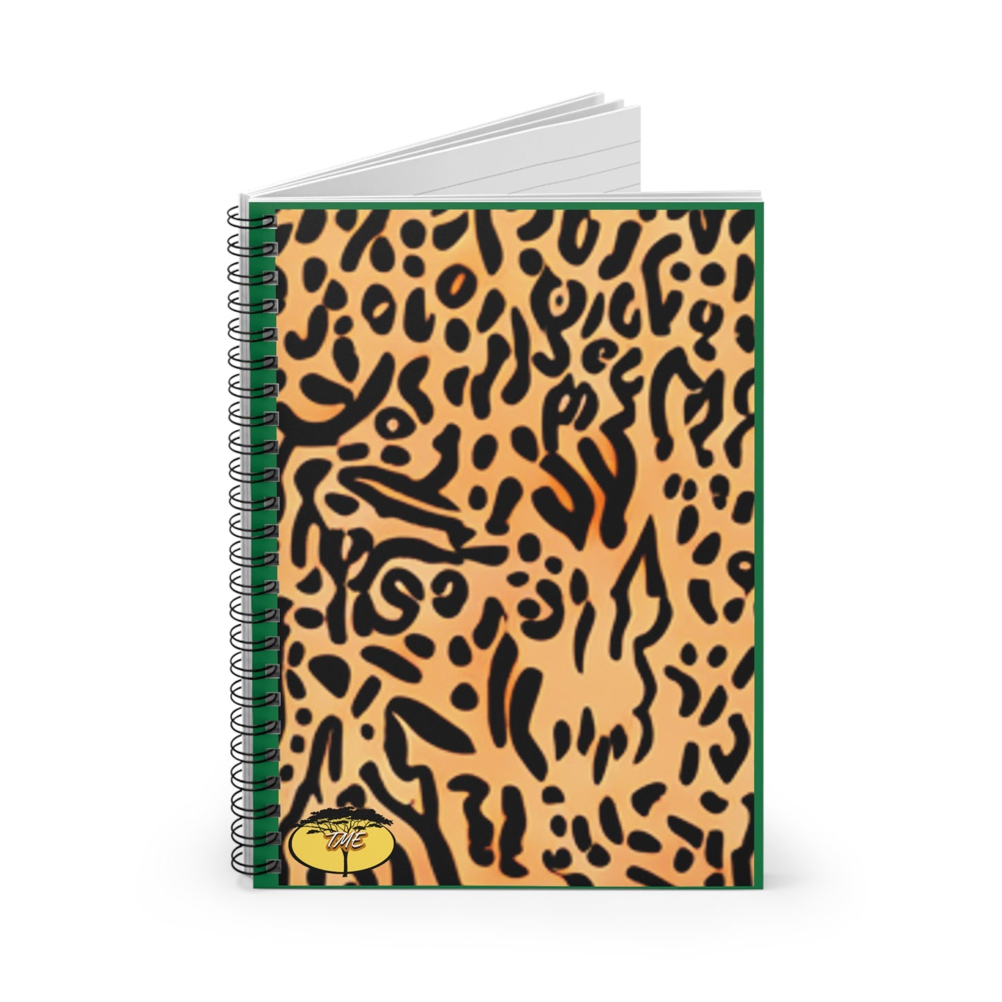 Wild & Chic Green & Leopard Print Spiral Notebook