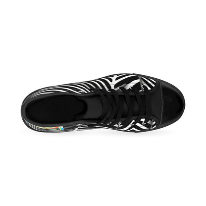 Zebra Print High-Top Sneaker