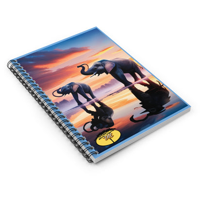 Wild & Chic Blue Elephant Theme Spiral Notebook