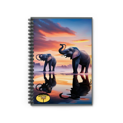 Wild & Chic Grey Elephant Theme Spiral Notebook