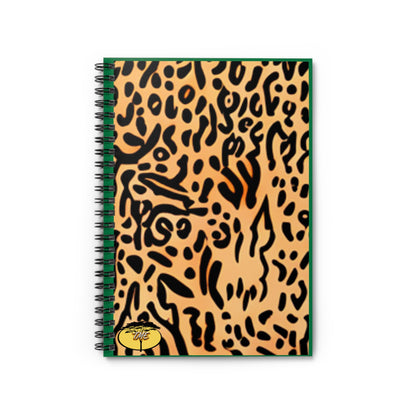 Wild & Chic Green & Leopard Print Spiral Notebook