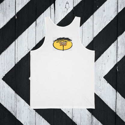 Unisex Jersey Tank Top | 'Standing Tall' Giraffe Theme w/ Autumn Bar