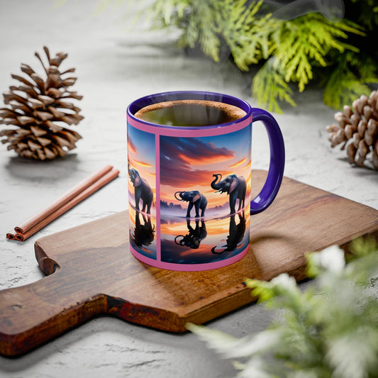 Elephant Theme Colorful Ceramic Coffee Mug