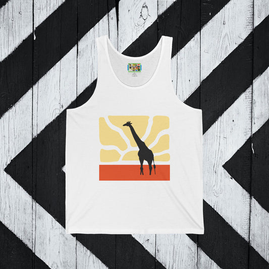 Sunrise Giraffe Unisex Jersey Tank - Perfect for Summer Adventures