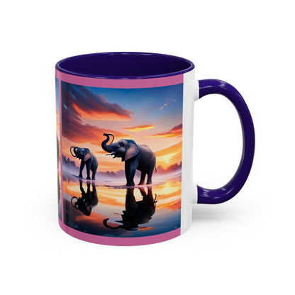 Elephant Theme Colorful Ceramic Coffee Mug