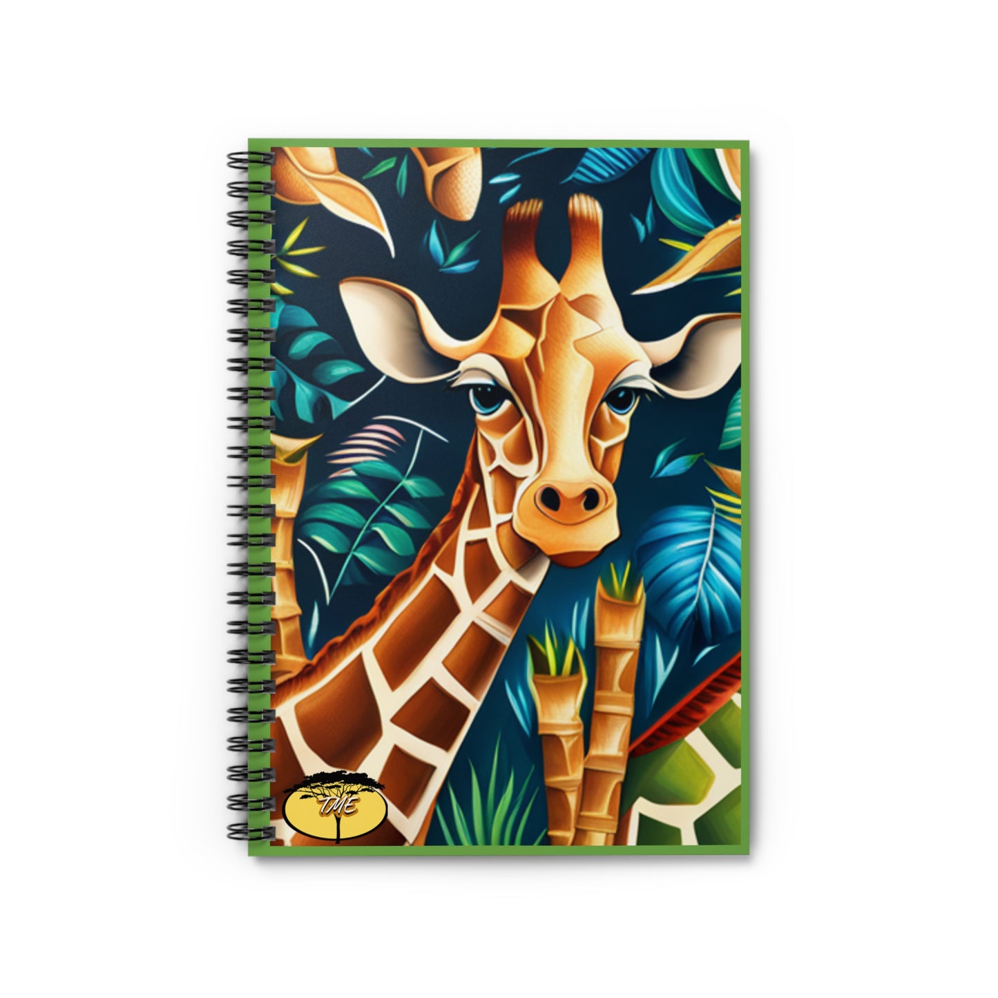 Wild & Chic Green Giraffe Theme Spiral Notebook