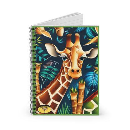 Wild & Chic Green Giraffe Theme Spiral Notebook