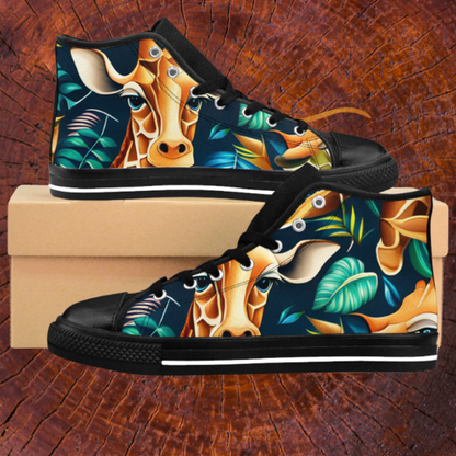 Giraffe Print High-Top Sneakers