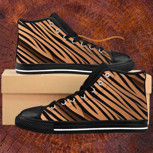 Tiger Print Classic High-Top Sneakers