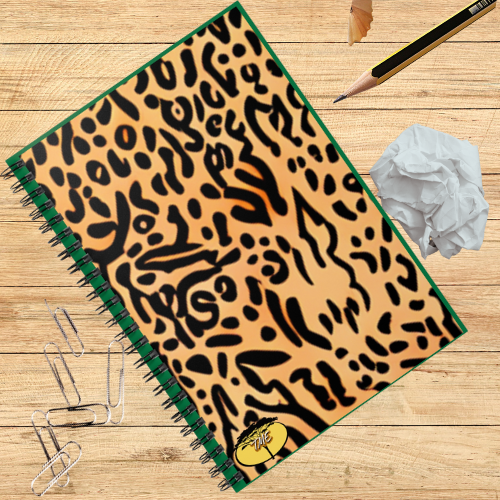 Wild & Chic Green & Leopard Print Spiral Notebook