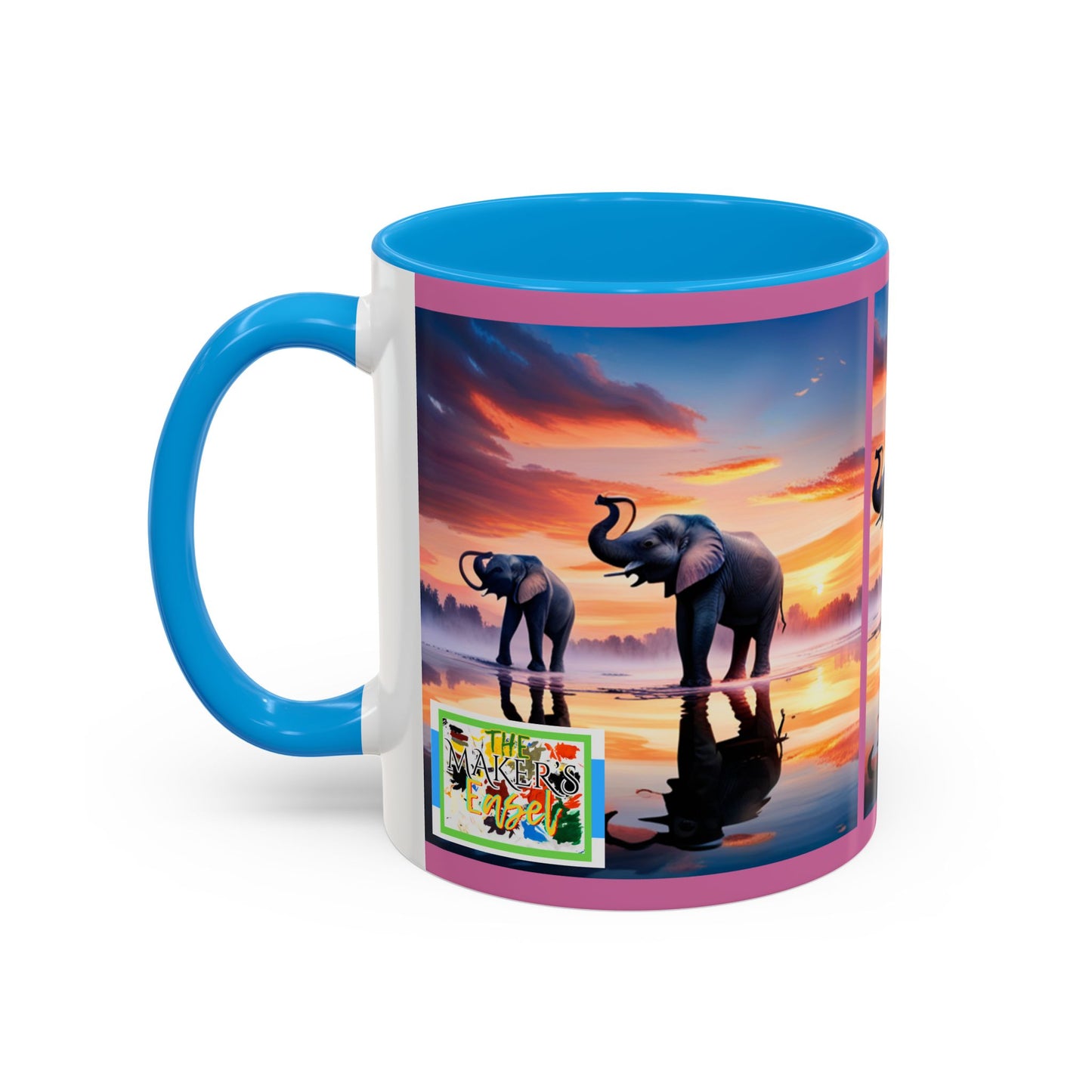 Elephant Theme Colorful Ceramic Coffee Mug