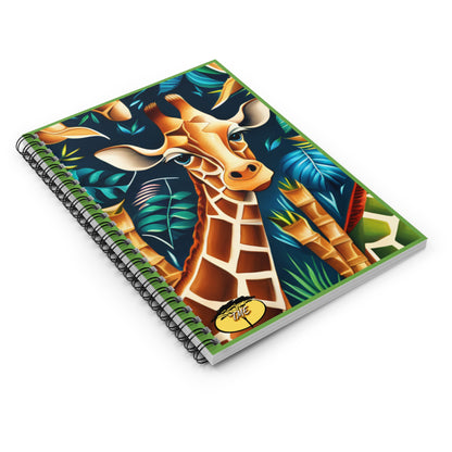 Wild & Chic Green Giraffe Theme Spiral Notebook