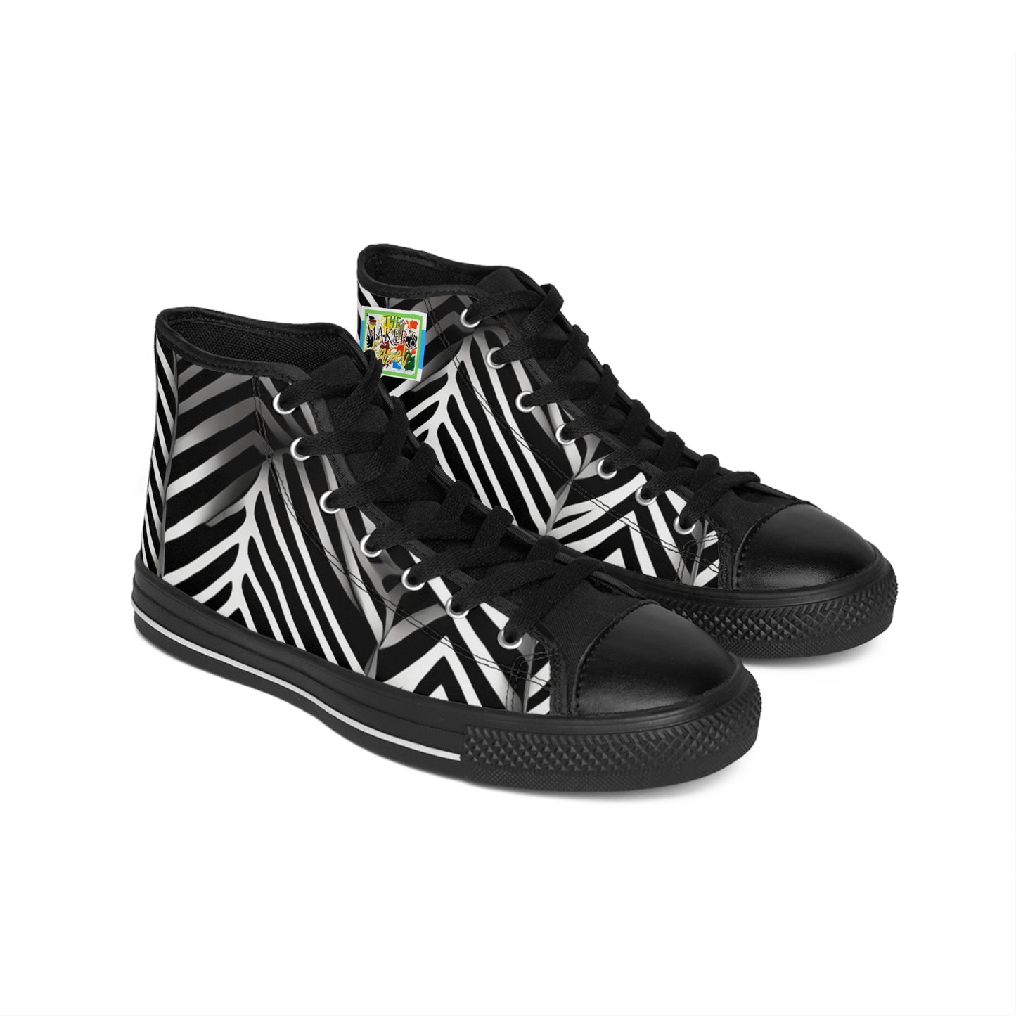 Zebra Print High-Top Sneaker