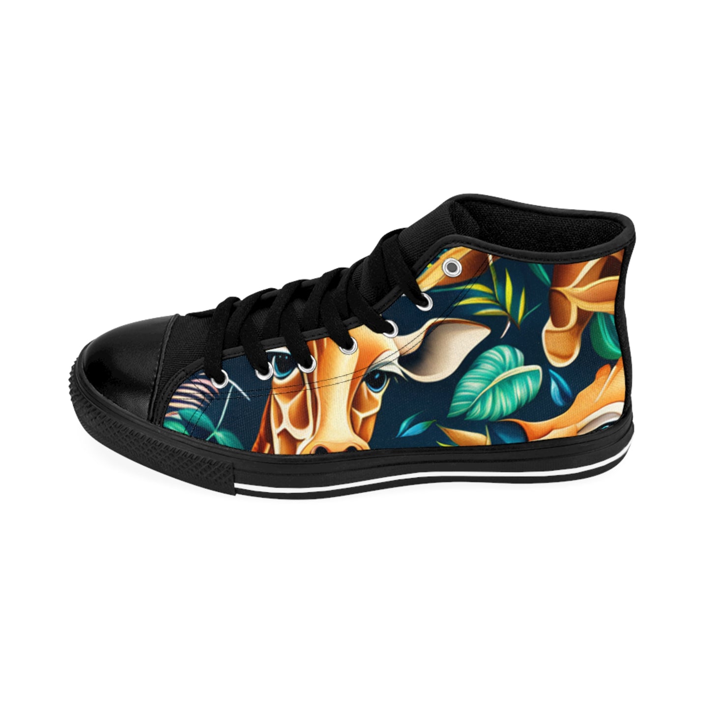 Giraffe Print High-Top Sneakers